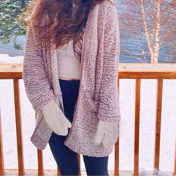 American Eagle oversized sherpa hooded cardigan - Picture 3 of 4